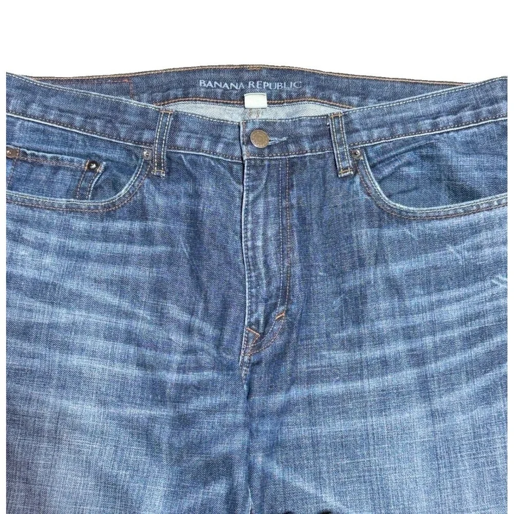 Banana Republic Bootcut Jeans 34x36 Blue Dark Wash Premium Denim Mens